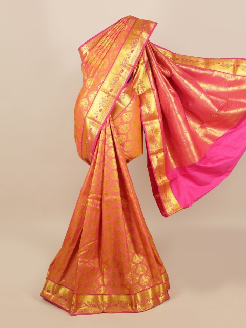 Pothys Peach-Coloured & Golden Woven Design Saree