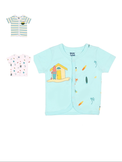 

KICKS & CRAWL Infant Boys Pack Of 3 Printed Jhablas, White