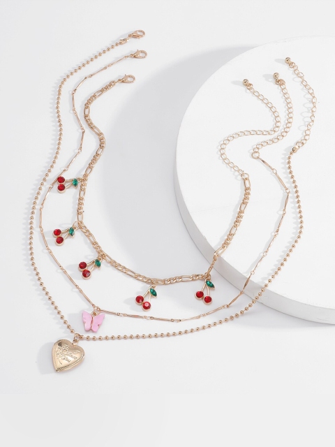 

YoungWildFree Gold-Toned Brass Gold-Plated Layered Necklace
