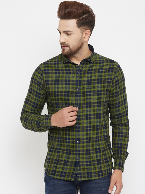 

Canary London Men Green Slim Fit Tartan Checks Checked Casual Shirt