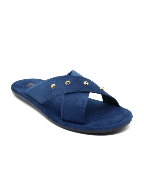 

AfroJack Men Blue & Gold-Toned Comfort Sandals