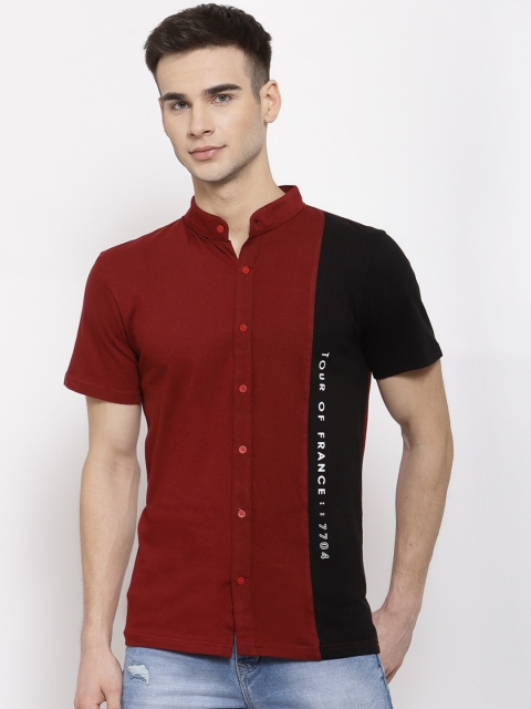 

KAY DEE Men Maroon Slim Fit Casual Shirt