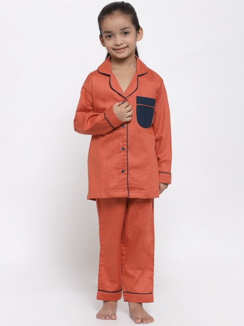 

MAXENCE Girls Orange Night suit