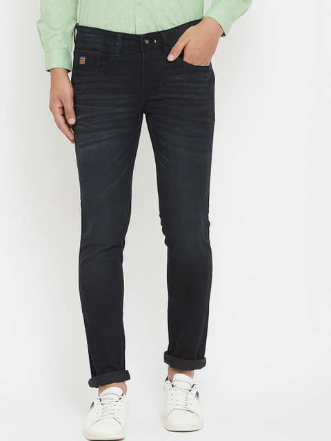 

Canary London Men Black Skinny Fit Low-Rise Mildly Distressed Light Fade Stretchable Jeans
