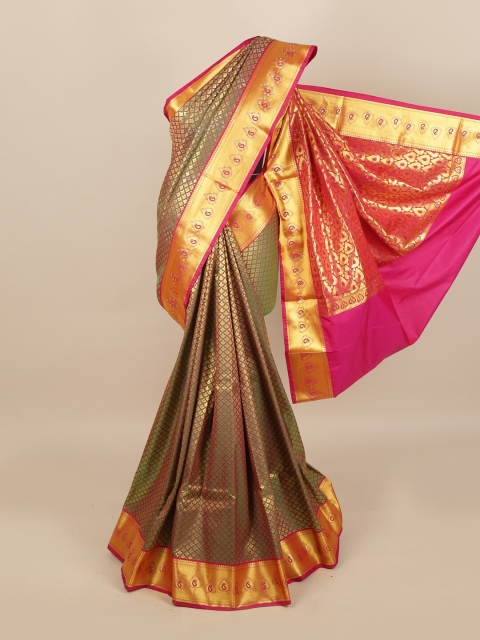 

Pothys Mauve & Golden Woven Design Zari Silk Blend Saree
