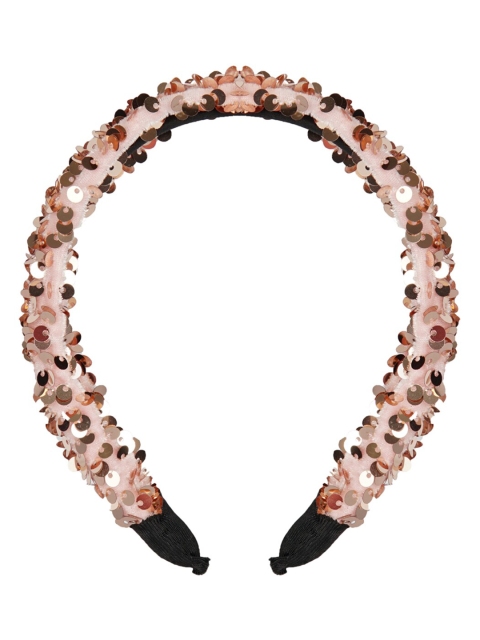

YoungWildFree Women Pink & Brown Embellished Hairband