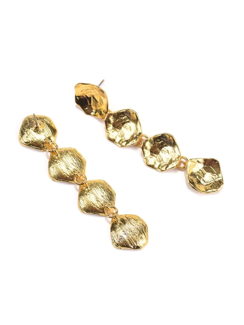 

YoungWildFree Gold-Toned Contemporary Drop Earrings