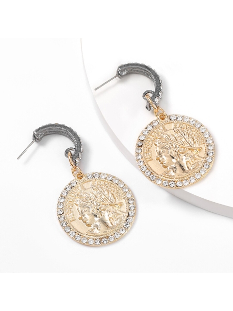 

YoungWildFree Gold-Toned Circular Drop Earrings