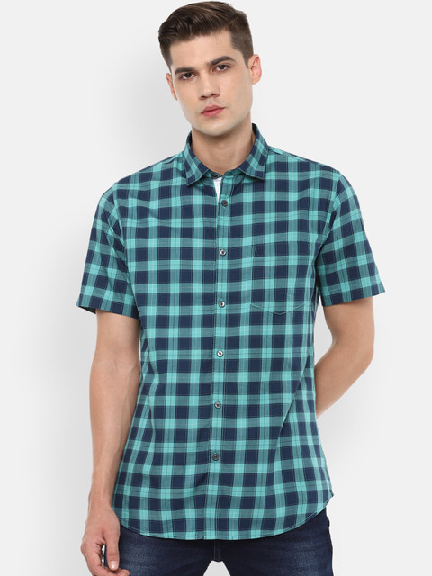 

Van Heusen Sport Men Blue Slim Fit Checked Casual Shirt