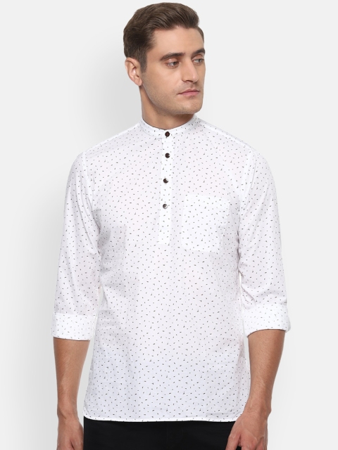 Van Heusen Sport Men White Slim Fit Ditsy Printed Casual Shirt