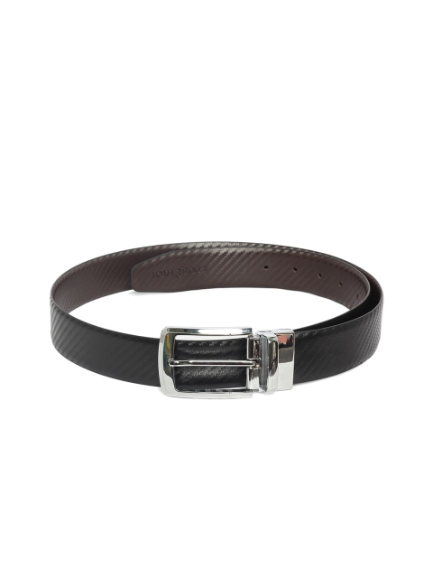 

LOUIS STITCH Men Black & Coffee Brown Textured Leather Reversible Formal Belt