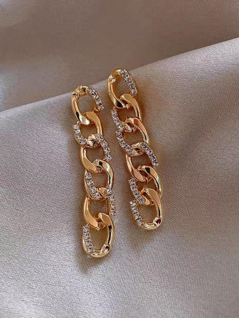 

YoungWildFree 18K Gold-Toned Contemporary Chains Drop Earrings