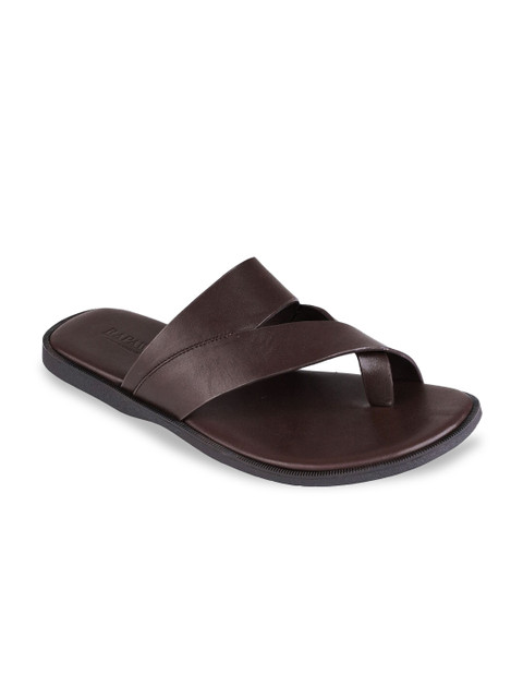 

RAPAWALK Men Brown Leather Comfort Sandals