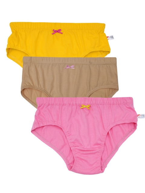 

DChica Girls Pack Of 3 Cotton Basic Briefs, Pink