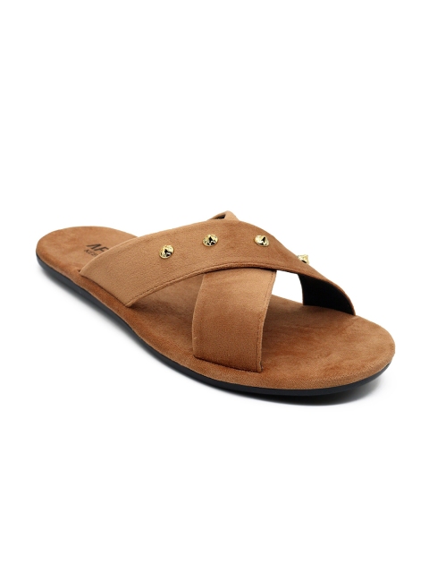 

AfroJack Men Brown & Gold-Toned Comfort Sandals