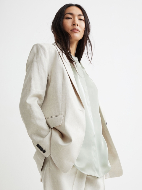 

H&M Women Green Glossy Blouse