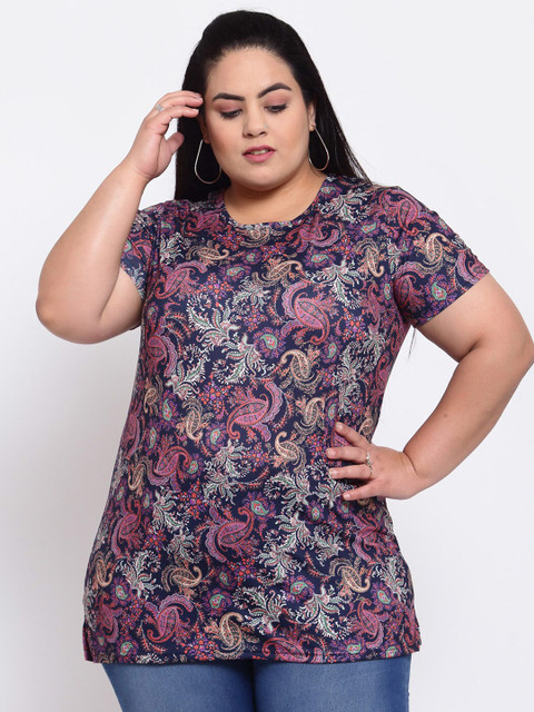 

plusS Women Multicoloured Floral Printed T-shirt, Multi