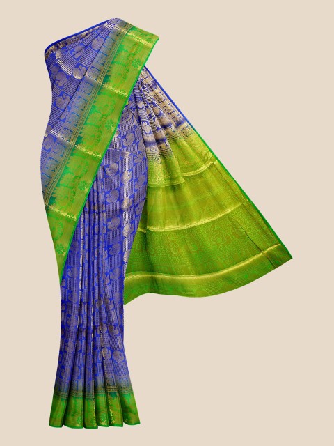 

Kalamandir Blue & Green Woven Design Banarasi Saree