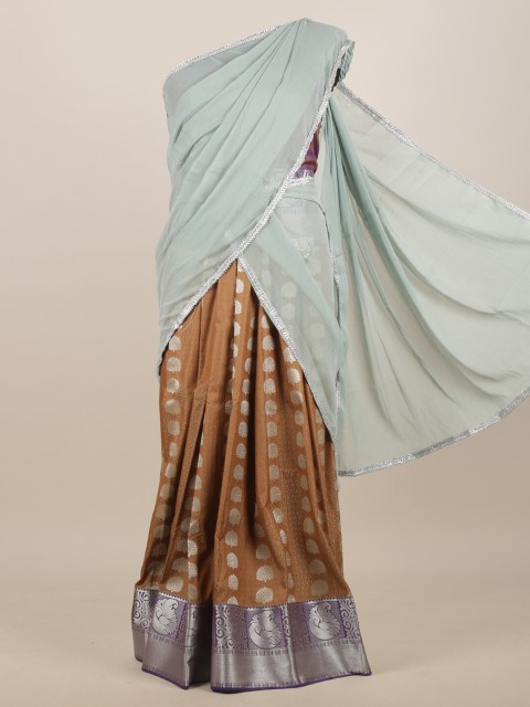 

Pothys Grey & Brown Ethnic Motifs Half and Half Saree
