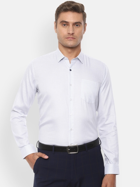 

Van Heusen Men White Slim Fit Grid Checked Formal Shirt