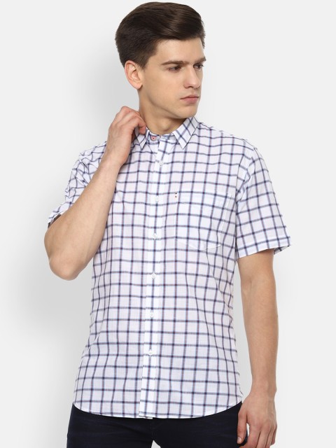 

Van Heusen Sport Men White Slim Fit Windowpane Checked Casual Shirt