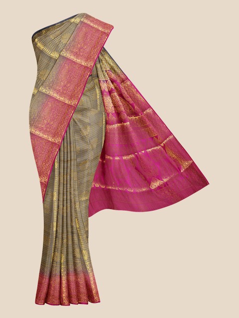 

Kalamandir Women Grey & Pink Woven Design