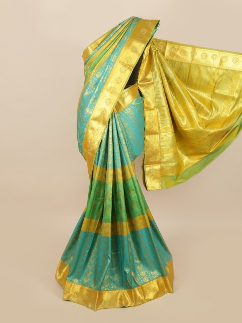 

Pothys Blue & Golden Woven Design Saree