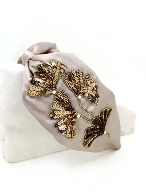 

Runway Ritual Girls Grey & Gold-Toned Embellished Hairband