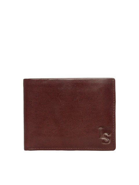 

LOUIS STITCH Men Maroon Solid Leather Two Fold Wallet with RFID