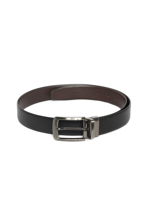 

LOUIS STITCH Men Black & Coffee Brown Solid Leather Reversible Formal Belt