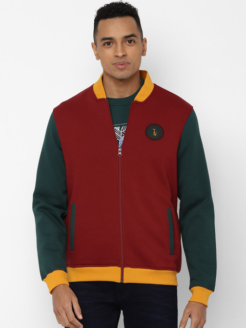 

SIMON CARTER LONDON Men Maroon Colourblocked Sweatshirt