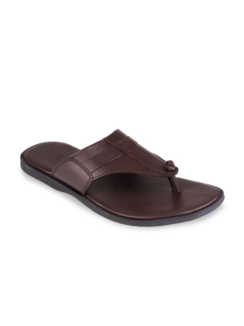 

RAPAWALK Men Brown Leather Comfort Sandals