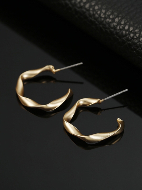 

YoungWildFree Women Gold-Toned Classic Half Hoop Earrings