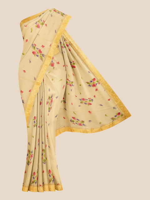 

Kalamandir Yellow & Pink Printed Brasso Saree