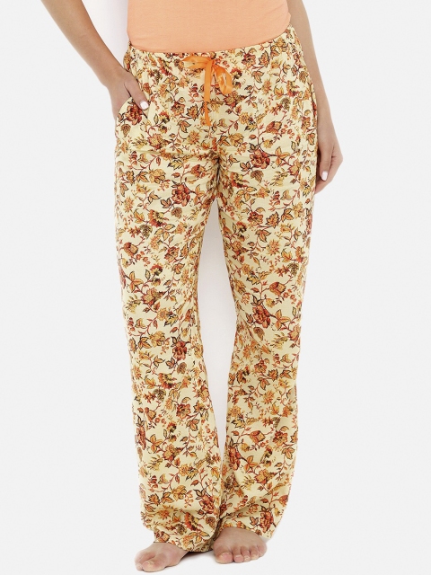 

Heart 2 Heart Women Yellow & Orange Floral Printed lounge Pants