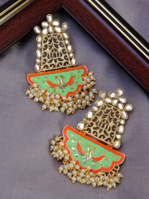 

Crunchy Fashion Gold-Toned Contemporary Drop Earrings