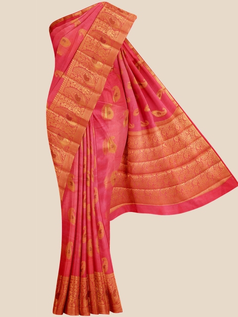 

Kalamandir Red & Orange Woven Design Banarasi Saree