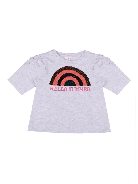 

RAINE AND JAINE Kids-Girls Grey Embellished T-shirt