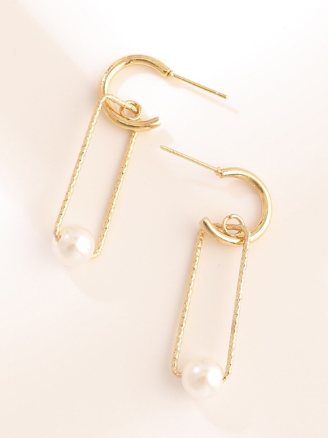 

YoungWildFree Gold-Toned Contemporary Drop Earrings