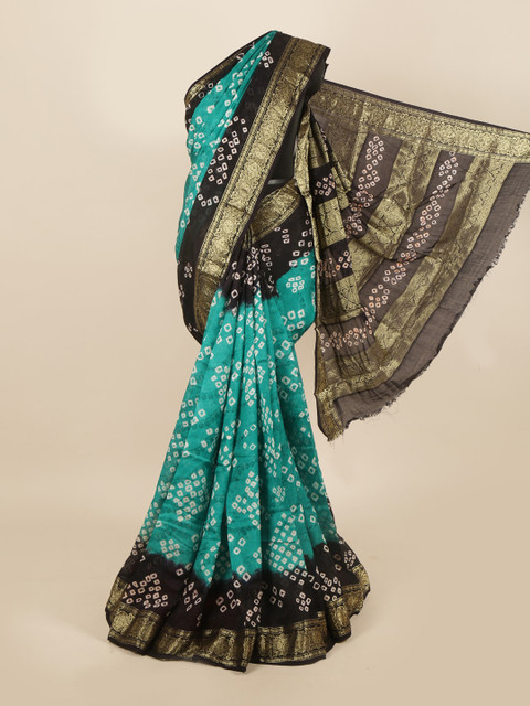 

Pothys Green & Brown Bandhani Art Silk Saree