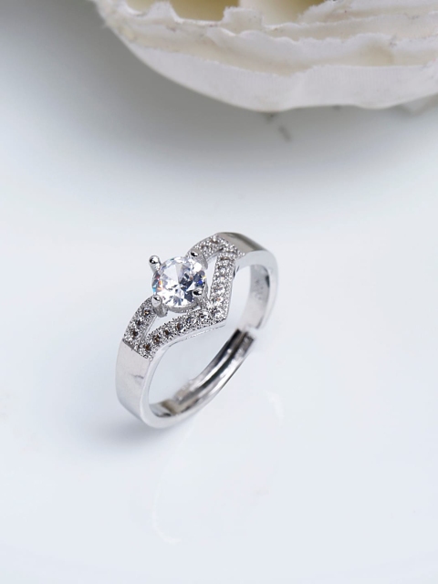 

Shining Diva Fashion Women Platinum-Plated Silver Adjustable Finger Ring