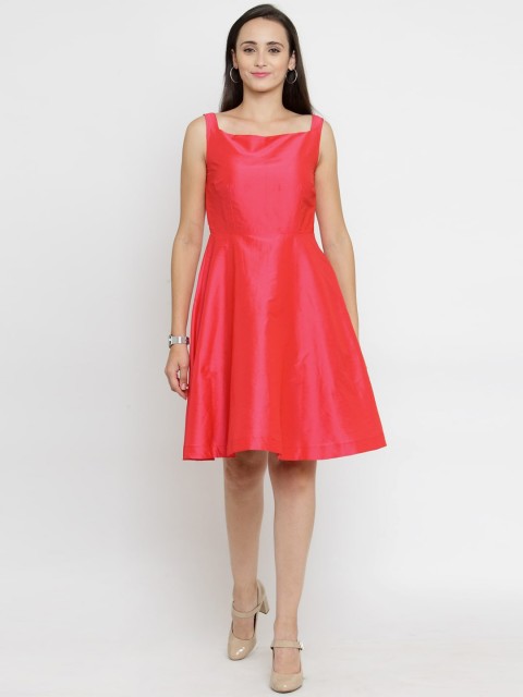 

Just Wow Woman Pink Square neck Dress
