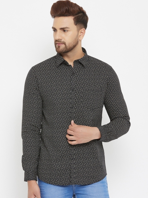 

Canary London Men Black Smart Slim Fit Printed Casual Shirt