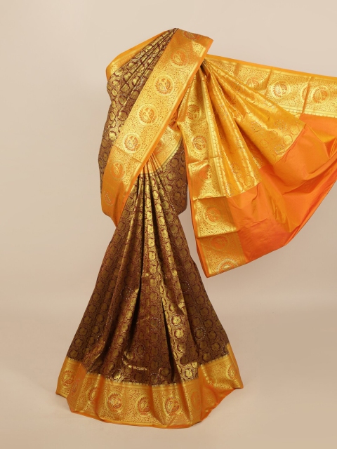 

Pothys Maroon & Golden Ethnic Motifs Woven Design Saree