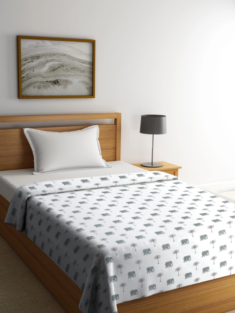 

Gulaab Jaipur Grey & White Hand Block Printed AC Room 350 GSM Reversible Single Bed Dohar