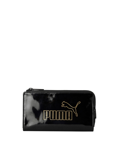 

Puma Women Black Typography Printed PU Zip Around Wallet