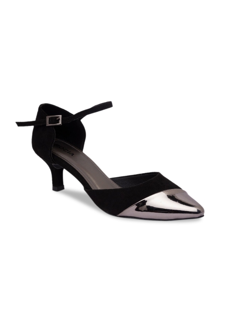 

Rocia Black Suede Pumps With Buckles