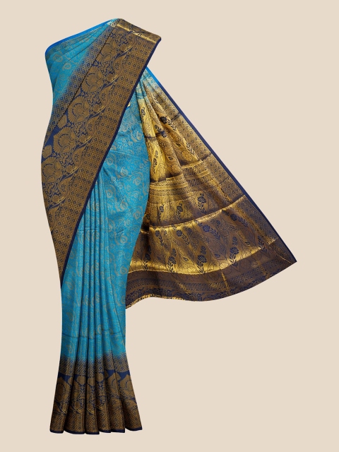

Kalamandir Blue & Golden Woven Design Banarasi Saree