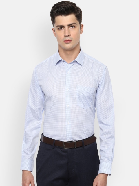 

Van Heusen Men Blue Micro Checked Formal Shirt