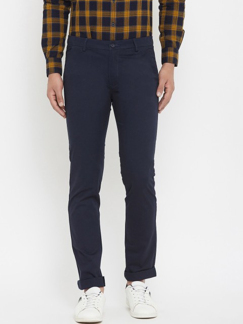 

Canary London Men Solid Navy Blue Slim Fit Chinos
